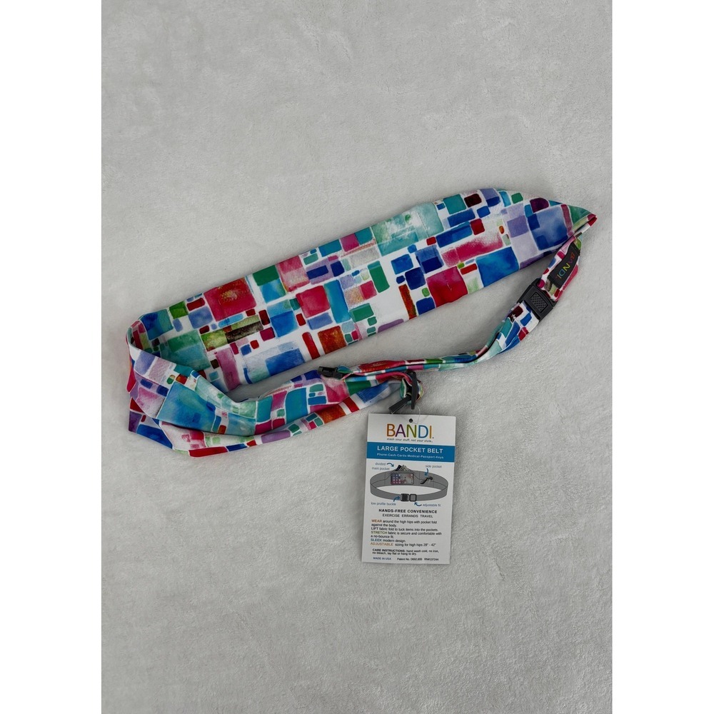 BANDI Large Pocket Belt Multicolor Geometric Running Fitness Travel Waist Pack‎